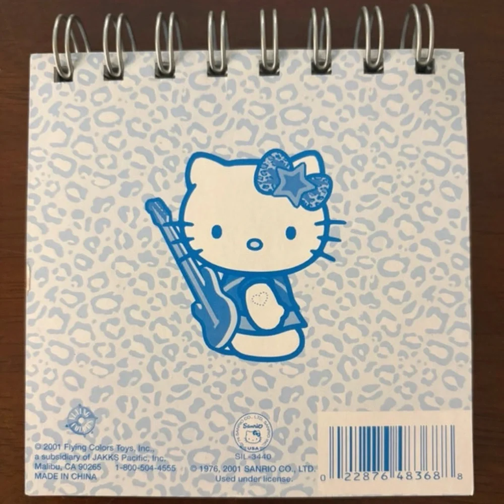Hello Kitty Blue Leopard Spiral Notepad with Pink Accent